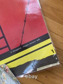 Russian Soviet USSR Propaganda Poster 1926, original Joseph Stalin triptych