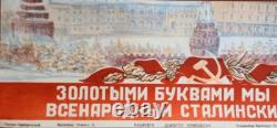 Russian Soviet USSR Propaganda Poster Stalin election 1947, 100% original