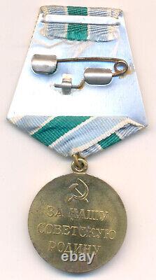 Russian Soviet WWII Medal for the Defense of Soviet Polar Region with Document