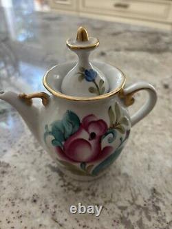 Russian USSR Vintage Porcelain Soviet Floral Teapot Set of 3 Large One 30 cm
