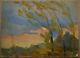 Russian Ukrainian Soviet Oil Painting Landscape Impressionism Spring Wind