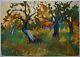 Russian Ukrainian Soviet Oil Painting Landscape Tree Impressionism Fauvism