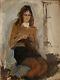 Russian Ukrainian Soviet Oil Painting Portrait Realism Impressionism Girl