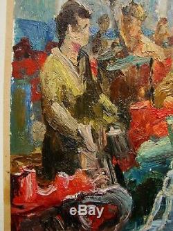 Russian Ukrainian Soviet Oil Painting Portrait working man realism machinist