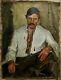Russian Ukrainian Soviet Oil Painting Male Portrait Impressionism Realism Man