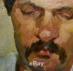 Russian Ukrainian Soviet Oil Painting male portrait impressionism realism man