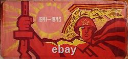 Russian Ukrainian Soviet Oil Painting realism Propaganda Red Army man poster BIG
