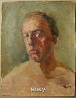 Russian Ukrainian Soviet Oil Painting realism impressionism male portrait man