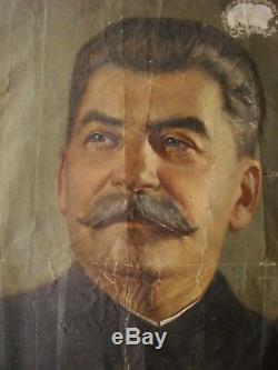 Russian Ukrainian Soviet USSR Oil Painting Portrait Stalin realism propaganda