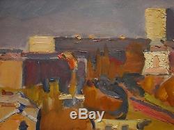 Russian Ukrainian Soviet oil painting Cityscape realism impressionism morning