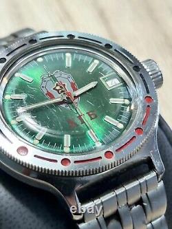Russian Vostok Amphibia Soviet Era KGB Automatic Watch 40mm Stainless Steel USSR