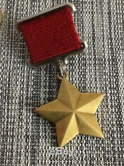 Russian Wwii Gold Star Hero Of Soviet Union 23k Gold Medal Order Badge Original