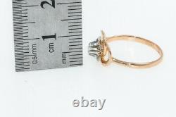 Russian gold Ring Solid Rose Gold 14K 585 1.85g diamond Vintage USSR Soviet