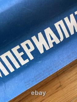 SOVIET RUSSIAN Propaganda Poster Anti-USA Anti-War USSR 1985 snake cobra freedom