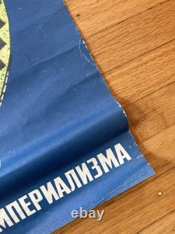 SOVIET RUSSIAN Propaganda Poster Anti-USA Anti-War USSR 1985 snake cobra freedom
