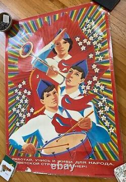 SOVIET RUSSIAN Propaganda Poster Anti-usa peace Anti-War USSR vintage 1986