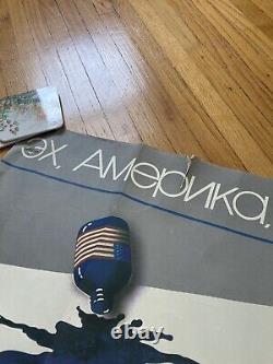 SOVIET RUSSIAN Propaganda Poster Anti-usa peace Anti-War USSR vintage 1987