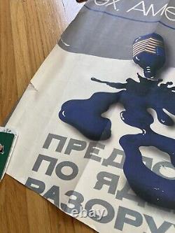 SOVIET RUSSIAN Propaganda Poster Anti-usa peace Anti-War USSR vintage 1987