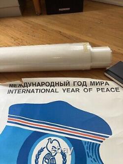 SOVIET RUSSIAN Propaganda Poster USSR vtg International Year Of Peace anti-war