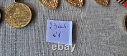 Set of 23 USSR Soviet russian military, labor, Jubilee medals. Description