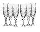 Set Of 6 Russian Cut Crystal Champagne Flutes 7 Oz Soviet Ussr Stemmed Glasses