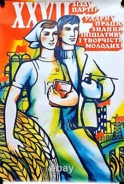 Shockful Work Initiative & Creativity Of Soviet Youth 1985 Ussr Russian Poster