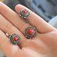 Silver Vintage Set Sterling Coral 925 Soviet Ussr Jewelry Russian Size 8 Woman