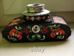 Smena-2 camera. Stylized as Petrykivka. Hand made. Soviet Russian USSR