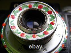 Smena-2 camera. Stylized as Petrykivka. Hand made. Soviet Russian USSR