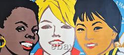 Soviet African Vietnam Women Rare Retro Vintage Ussr Russian Communist Poster