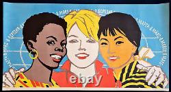 Soviet African Vietnam Women Rare Retro Vintage Ussr Russian Communist Poster
