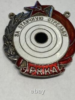 Soviet Award Ussr Russian Badge Sign For An Excellent Shooting Rkka Nice 1938