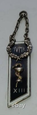 Soviet Russian Estonian Medicine school graduating Badge pin jeton Silver USSR