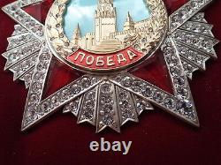 Soviet Russian Highest Award Ww2 Order Of Victory 1945. Swarovski Crystals Copy