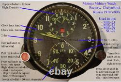 Soviet Russian MIG Clock AChS-1M Cockpit Military Aircraft Man Cave Desktop