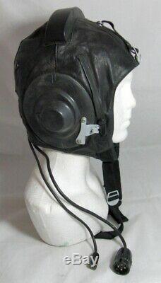 Soviet Russian MiG Pilot Leather Helmet Hat 1984 58cm M + Oxygen Mask Set USSR