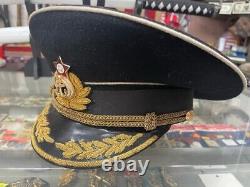 Soviet Russian Military Officer Visor DRESS Cap Hat USSR ORIGINAL Navy NAVAL