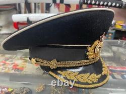 Soviet Russian Military Officer Visor DRESS Cap Hat USSR ORIGINAL Navy NAVAL 60