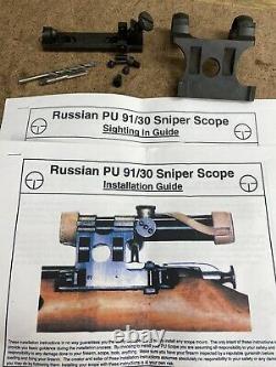 Soviet Russian Mosin Nagant 91/30 PU sniper scope mount Set with 1 inch rings