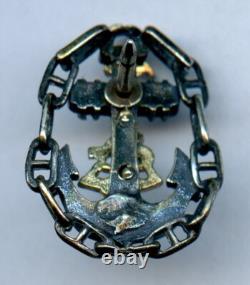 Soviet Russian Naval Captain Badge pin Silver Gold USSR tailcoat sign steersman