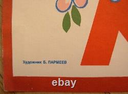 Soviet Russian Original POSTER Peace Labor May USSR propaganda happy family
