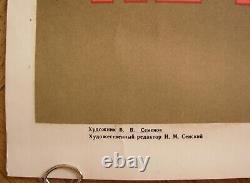 Soviet Russian Original POSTER Remember machine does not forgive mistakes USSR