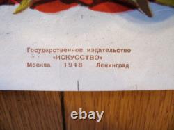 Soviet Russian Poster 1948 Very Rare, 100% Original