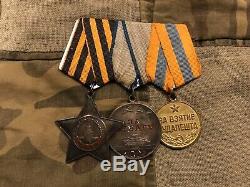 Soviet Russian Researched Order Of Glory Bravery Medal Group