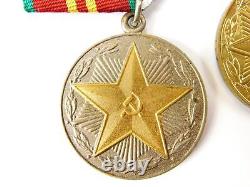Soviet Russian Russia USSR Ribbon Bar 3 Long Service MVD MOOP Badge Medal Order