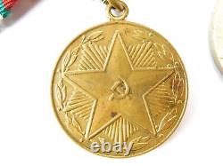 Soviet Russian Russia USSR Ribbon Bar 3 Long Service MVD MOOP Badge Medal Order