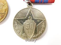 Soviet Russian Russia USSR Ribbon Bar 3 Long Service MVD MOOP Badge Medal Order