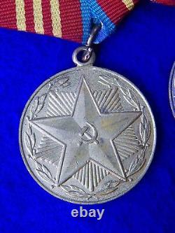 Soviet Russian Russia USSR Ribbon Bar 3 RSFSR MVD Long Service Medal Order Badge