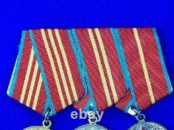 Soviet Russian Russia USSR Ribbon Bar 3 RSFSR MVD Long Service Medal Order Badge