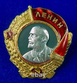 Soviet Russian Russia USSR WW2 Gold Platinum LENIN Order #6925 Medal Badge Award